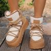 Fashionable Large Size Snow Boots Women's Cross Tie Thick Bottom Warm Cotton Boots Trendy Rubber Upgraded Version 2026