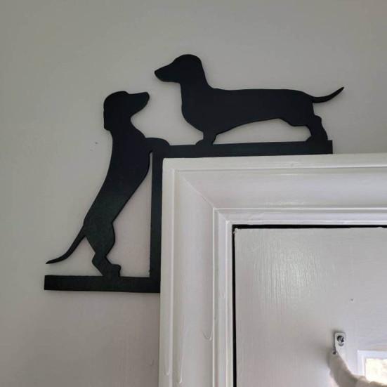 Pet Silhouette Door Top Decoration Contour Design Wall Plaque Easy Installation Animal-themed Door Accessory