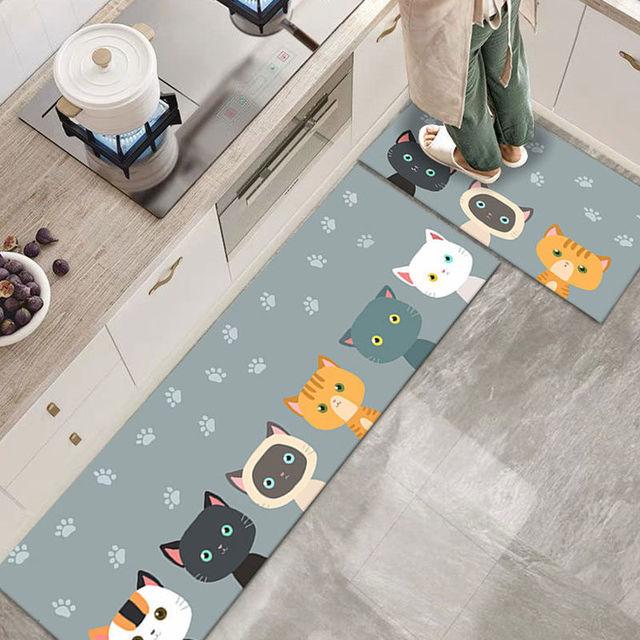 Washable Kitchen Floor Mat Parlor Carpet Bedroom Long Rug Bathroom Entrance Doormat Toilet Anti -Slip Anti -Fatigue Absorbent Mats 