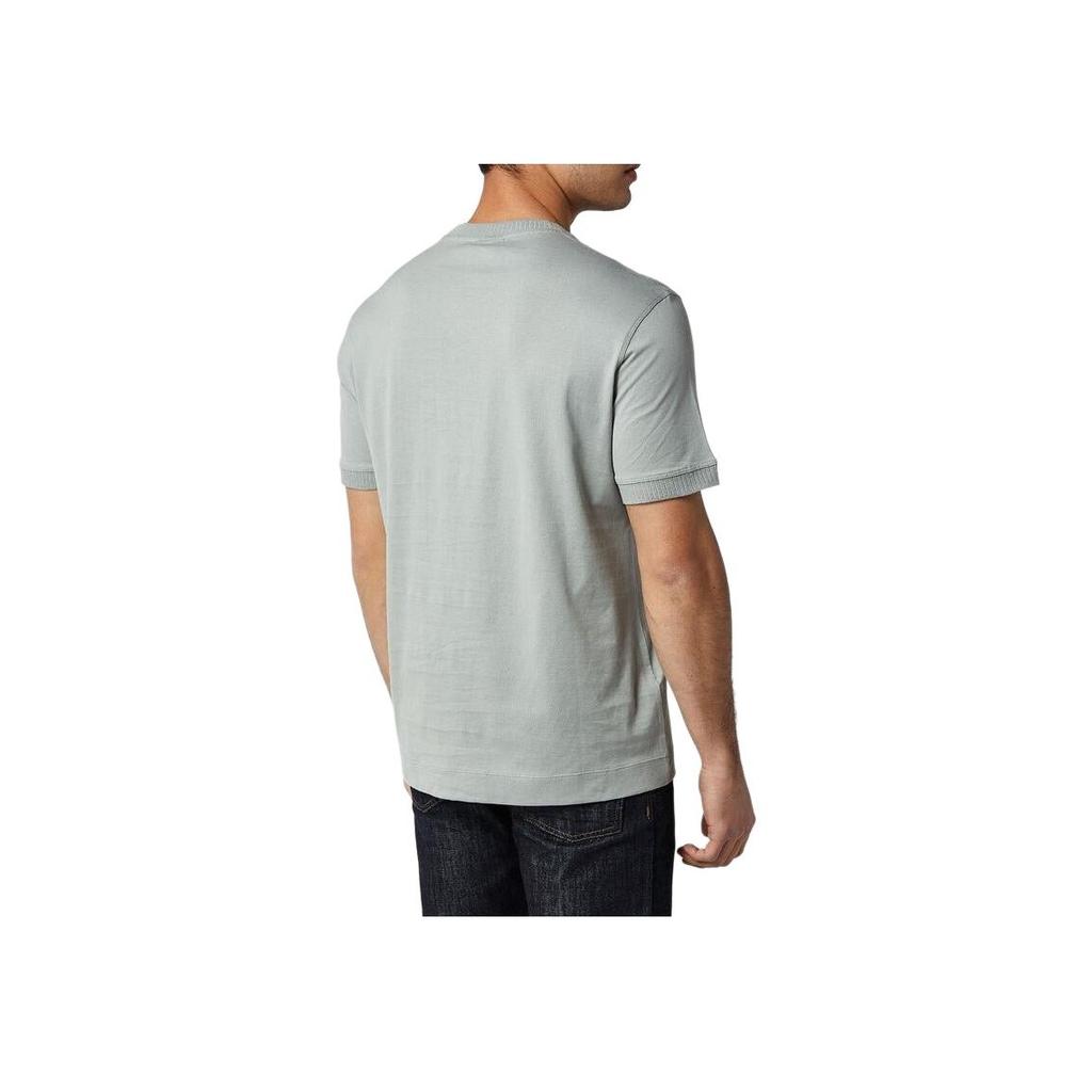Emporio Armani EA Logo Embroidered Round Neck Short Sleeve T-Shirt SS24 Men T-Shirts Gray-Green 3D1TN3-1JOCZ-0664