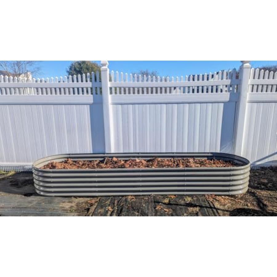 12X3X1.5 ft Galvanized Raised Garden Beds Outdoor Oval Extra Large Metal Planter Box for Planting Vegetables Flowers Herb Anti-