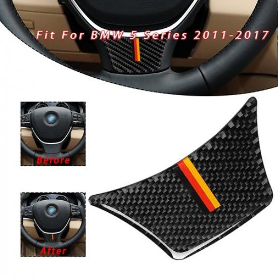 

Steering Wheel Cover 3 Color Carbon Fiber Decal Trim For BMW 5 Series 2011-2016