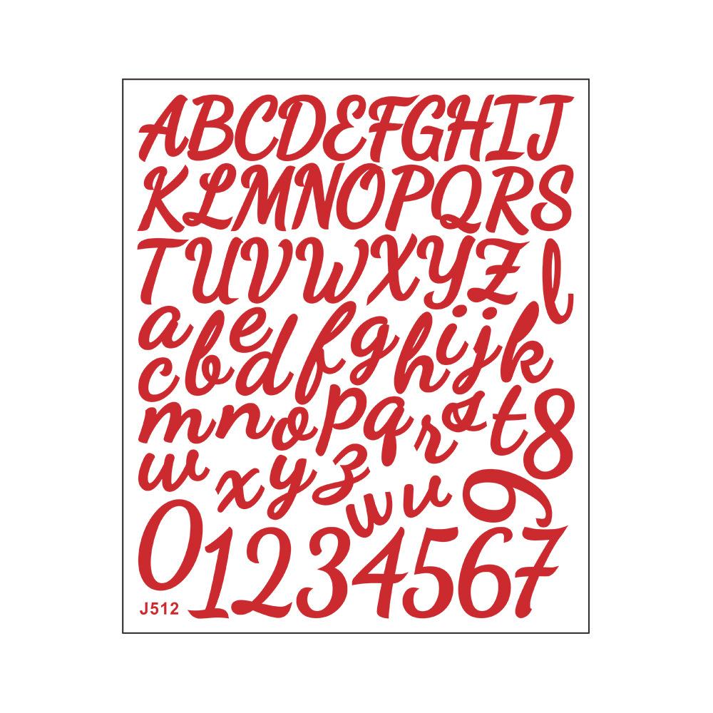 Diy Handwritten English Letter and Number Combination Account Book Envelope Beautification and Decoration Small Stickers