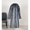 Winter Women's Faux Fur Long Coat Lapel Warm Thickened Overcoat