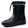 Summer new men's and women's wear-resistant waterproof rain shoes black tall non-slip rain boots bundle mouth water boots outdoor rubber shoes breatha