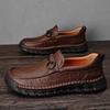 Klassische handgefertigte lässige Lederschuhe Herren-Loafer, bequeme Mokassins, flache Herrenschuhe, echtes Leder, Herrenschuhe