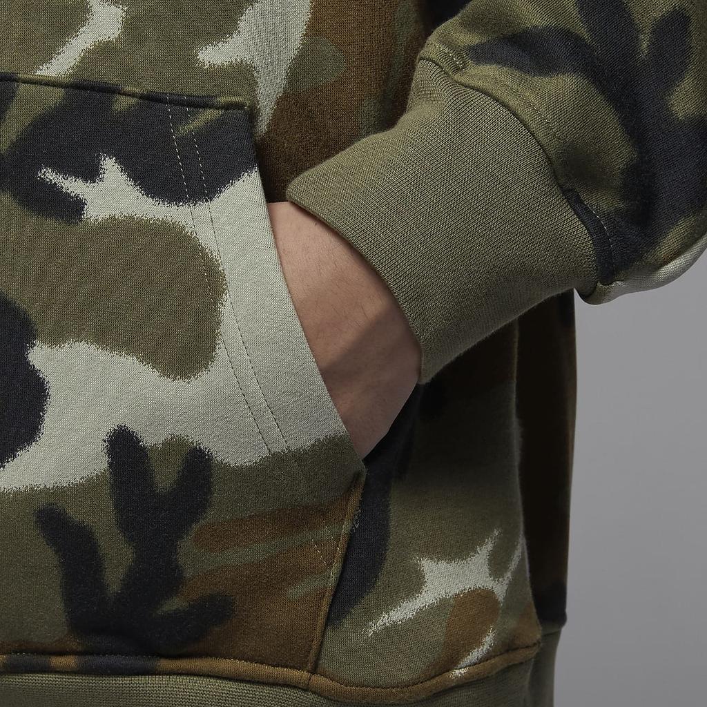 Jordan MVP Kamuflážová ležérní měkká fleecová mikina s kapucí pánská mikina světle olivově žlutá FV7435-380