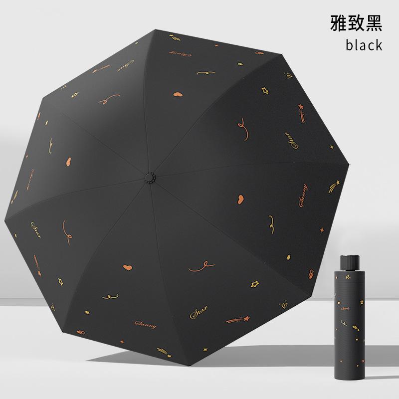 Three-fold Outdoor Parasol UV-proof Female Simple Flower Umbrella Thickened Vinyl Umbrella for Both Weather and Rain
