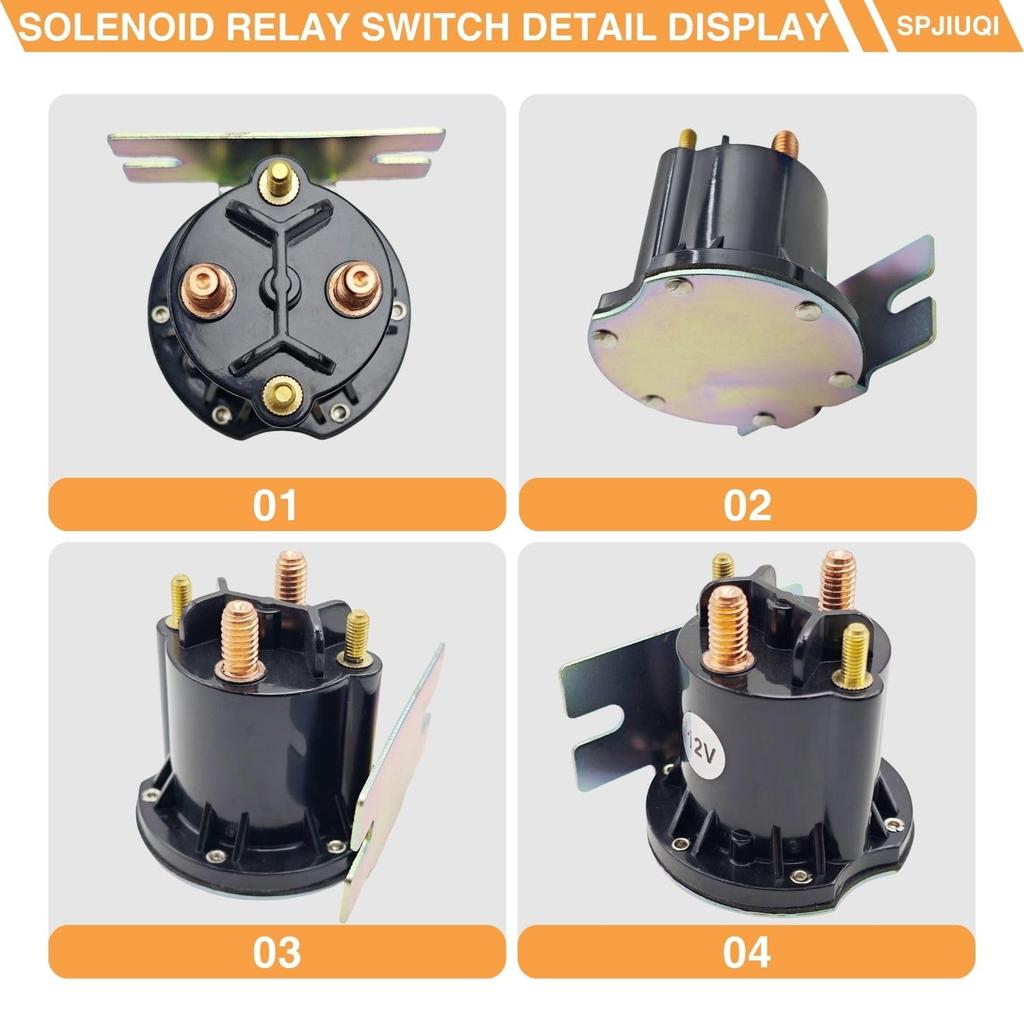 12VDC 4-Terminal Continuous Solenoid Relay Switch for Yamaha G22-G29 Gas Golf Cart YDRA JW1-H1950-00-00 JF2-H1950-00 JR3-H1950-00-00 Trombetta