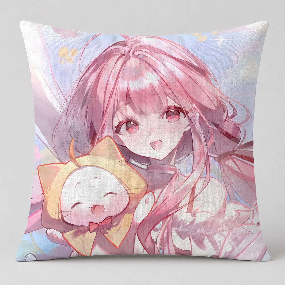 Game Miracle Nikki Cushion Cover Short Plush Cushion Cover Double Sided Print Washable Sofa Pillowcase Home Decor Gift