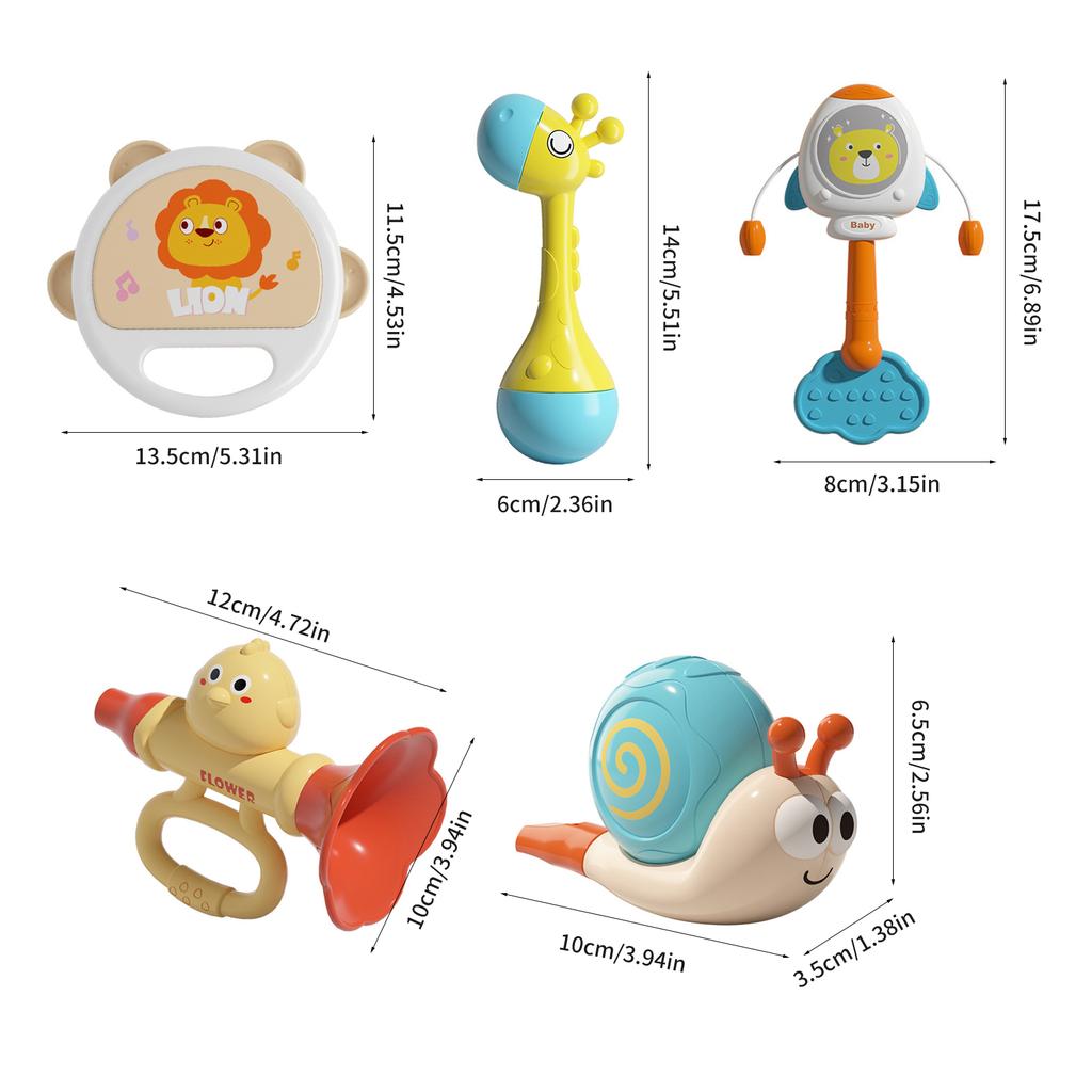 Handheld Baby Cartoon Animal Baby Shaker Toy for Hearing Sensory Stimulation Infant Toy Rattle Animal Shaker