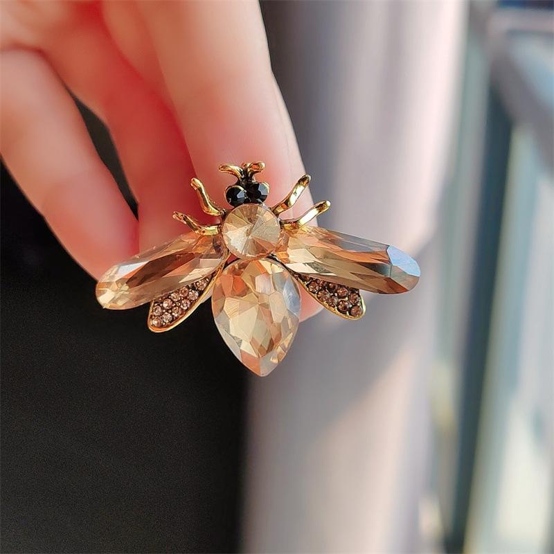 Glass Acrylic Insect Bee Brooch Delicate Same Insect Brooch With Diamonds Rhinestone Pin