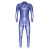 Tuta Holografica Trasparente da Uomo Manica Lunga Full Body Zip Posteriore Catsuit Clubwear