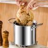 3.5L Deep Fryer Pot Stainless Steel Frying Pot With Mesh Steamer Basket With Glass Lid Kitchen Household Soup Pot Tool