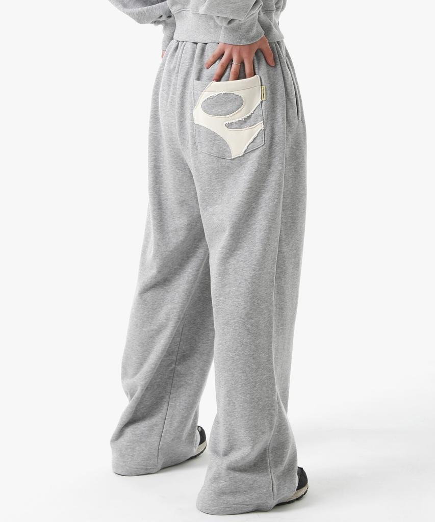 PEACE MAKER Pce Pocket Applique Sweat Pants (Grey)