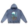 DTG print Knitted Denim Zip-Up Hoodie Copy of Sin título 4 Brother Print Zipper Hoodies  