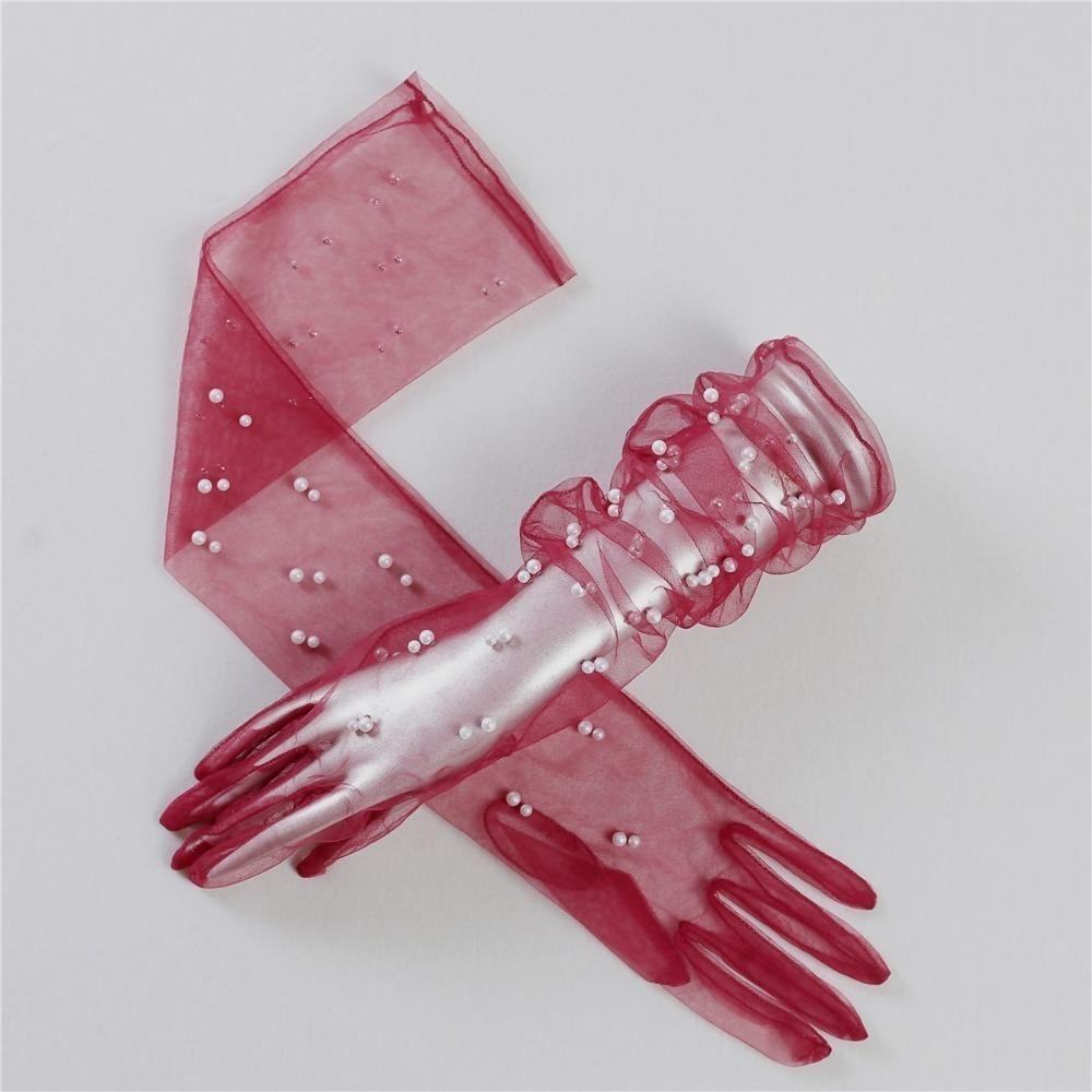 Long Banquet Gloves Mesh Evening Prom Decor New Wedding Bridal Gloves  Clothing Accessories