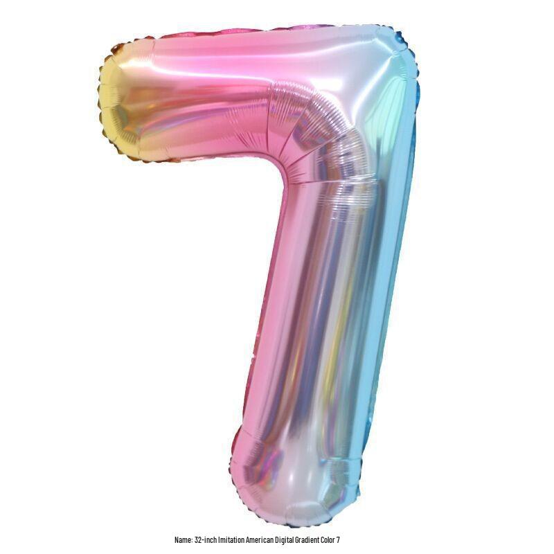 32" Rainbow Jelly Gradient Aluminum Foil Balloon for Birthday, Festival, Wedding Party Decorations