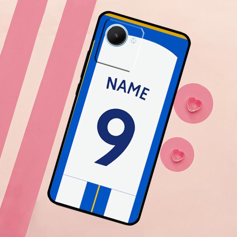 Custom Football Number Name Case For Realme C33 C55 C30 C31 C35 C53 C11 C15 C25s C21Y GT Neo 5 3T 2T 9 10 11 Pro Plus