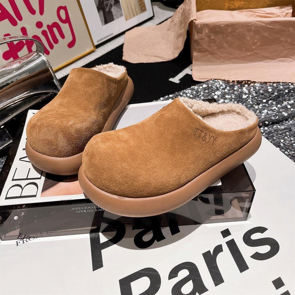 Mao Mao shoes bag head Birkenstocks half slippers flat bottom small potato women's shoes shoes