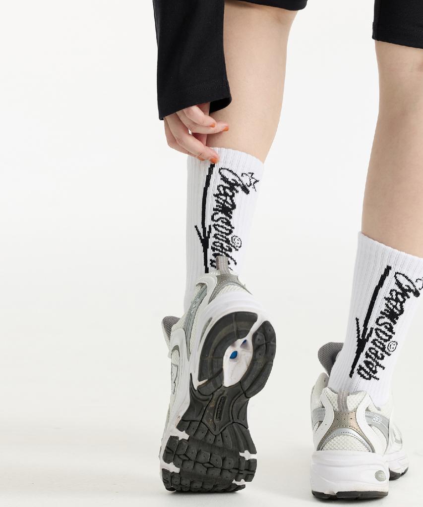 CREAM SODA LAB Cream Soda Lettering Socks White