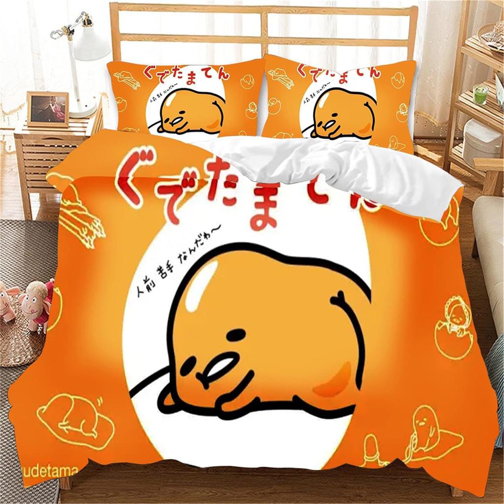 Bedding Three-Piece Set 3D Digital Printing Cute Q Cute Egg Quilt Cover Three (Four) Pieces