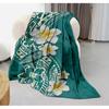 Blue-green Hawaiian pattern Blanket for Sofa Bed Travel Camping Living Room Office Conditioning Blanket for All Seasons Gifts