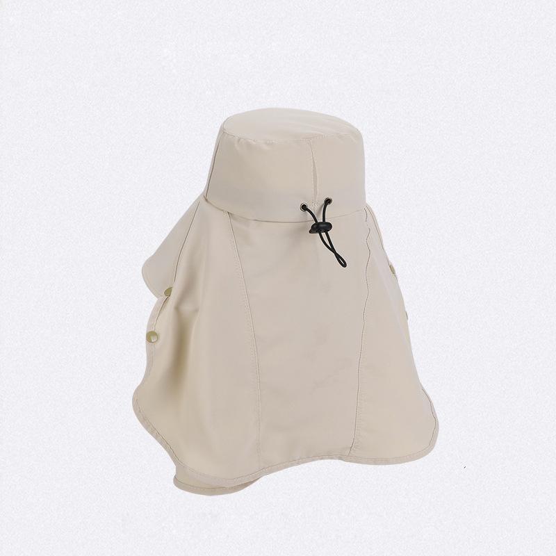 Spring Summer Sun Hat Women's Outdoor Cycling Shawl Neck Protection Sunscreen Removable Mask Large Brim Fisherman Hat