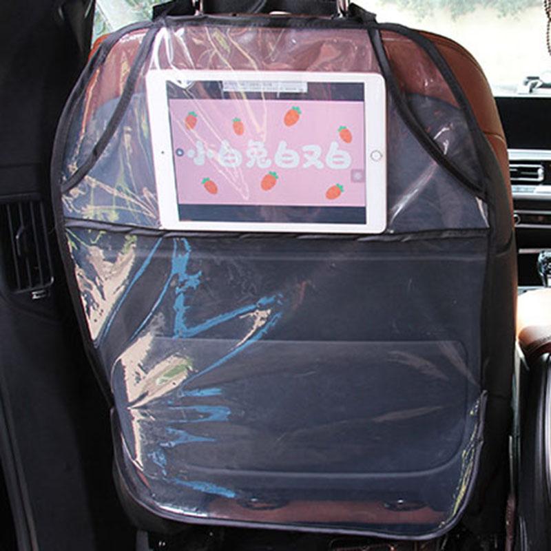 

1Pcs Car Anti-dirt Pad For Children Kids Auto Seat Back Protector Cover Universal Car Back Seat Organizer with Storage Pockets прозрачный