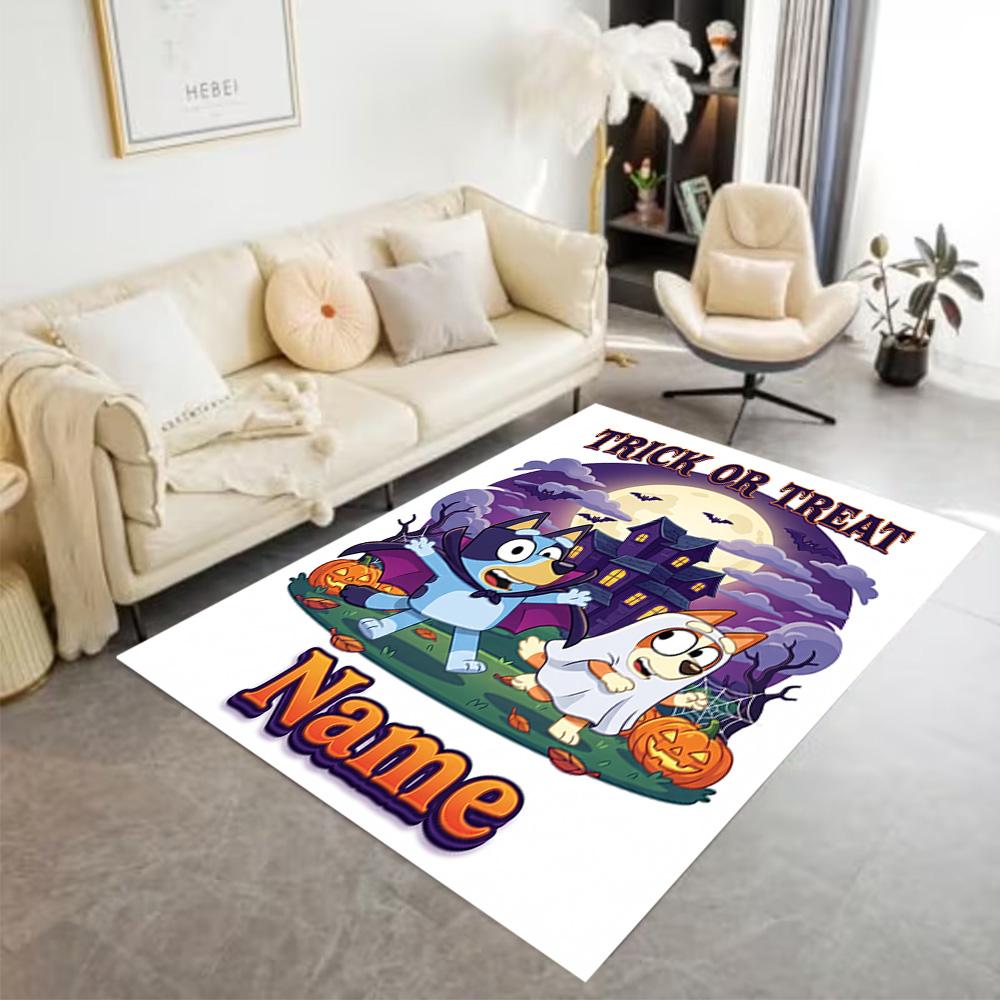 Bluey's Festive Family Personalized Name Floor Mat Suitable for Bedrooms Dormitory Living Rooms Balcony Antislip Carpet Office home decor
