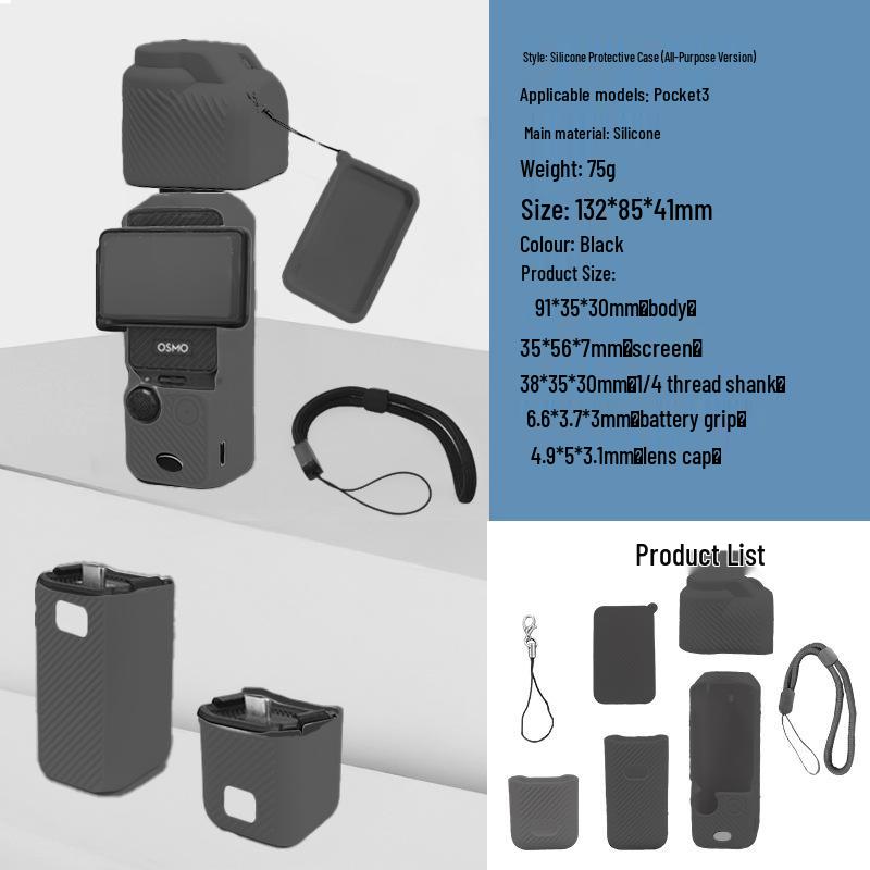 DJI Pocket Camera Pink Silicone Protective Case - Anti-Scratch Cover with Screen & Handle Guard Accessories