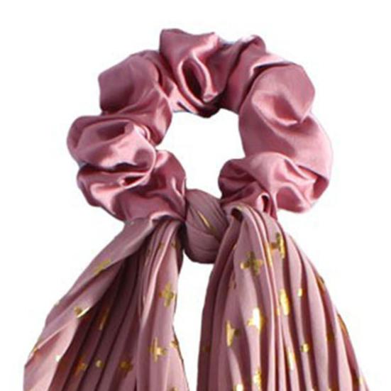 Hair Rope Bowknot Decor Pleated Fabric Hair Tie Styling Fixed Hair No Floating Hair Ring Fashion Hair Accessories