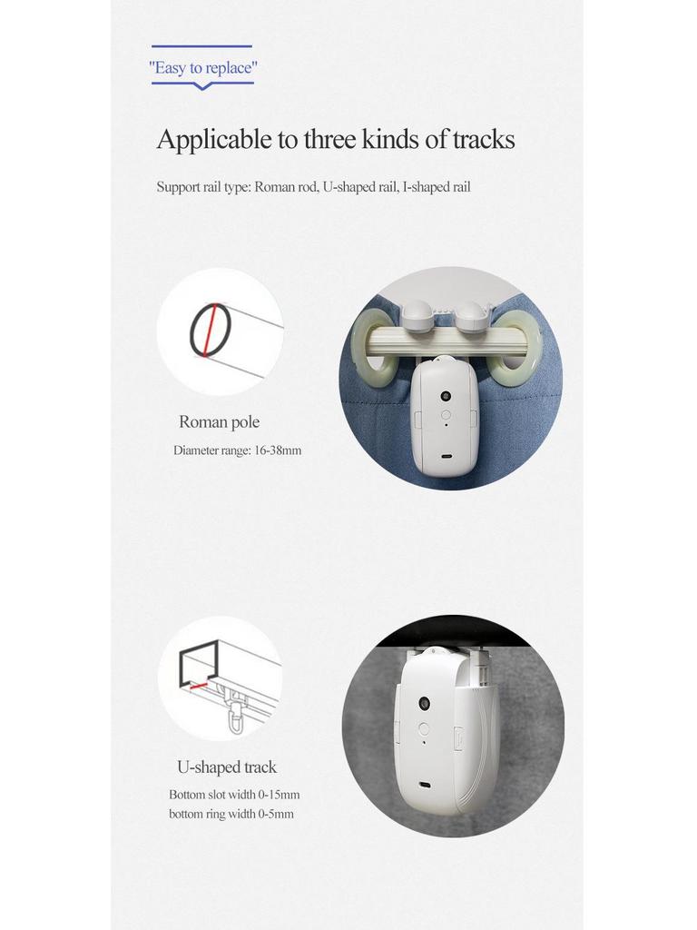 Bluetooth Smart Curtain Motor with Tuya Integration - No Wiring Needed.