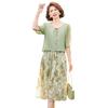 Elegant Summer Chiffon Dress for Middle-Aged Women - New Chinese Style Fashion