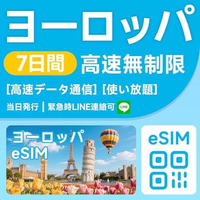[Europe eSIM] 7-day (168-hour) Unlimited High-speed Data Communication (no Slowdown) Europe SIM | 34 Countries Including the UK, France, Germany, Turk