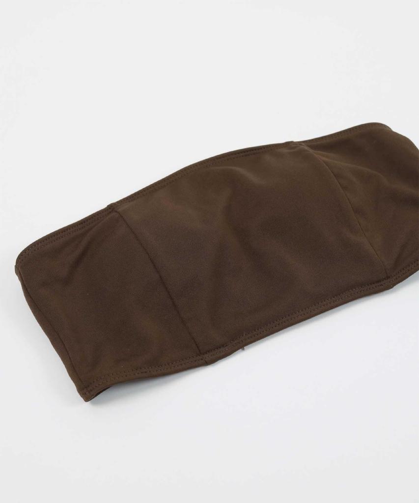 Ensemble Top Plissé Sans Armatures et Bikini DDXM0557 Femme Taille Moyenne Noir