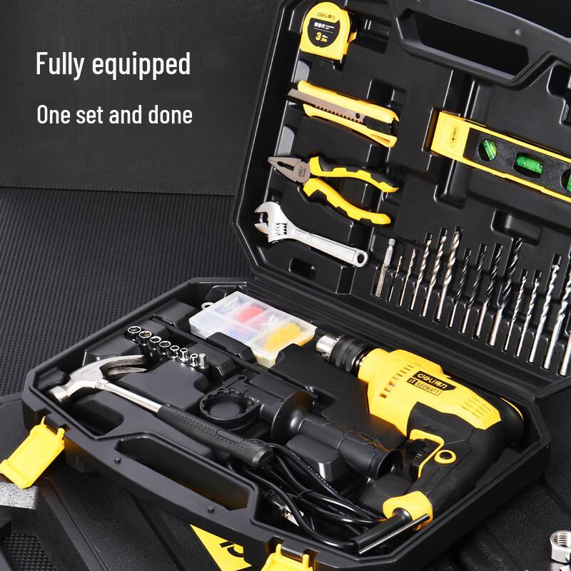 Deli 116-Piece Outdoor Household Tool Set with Electric Drill