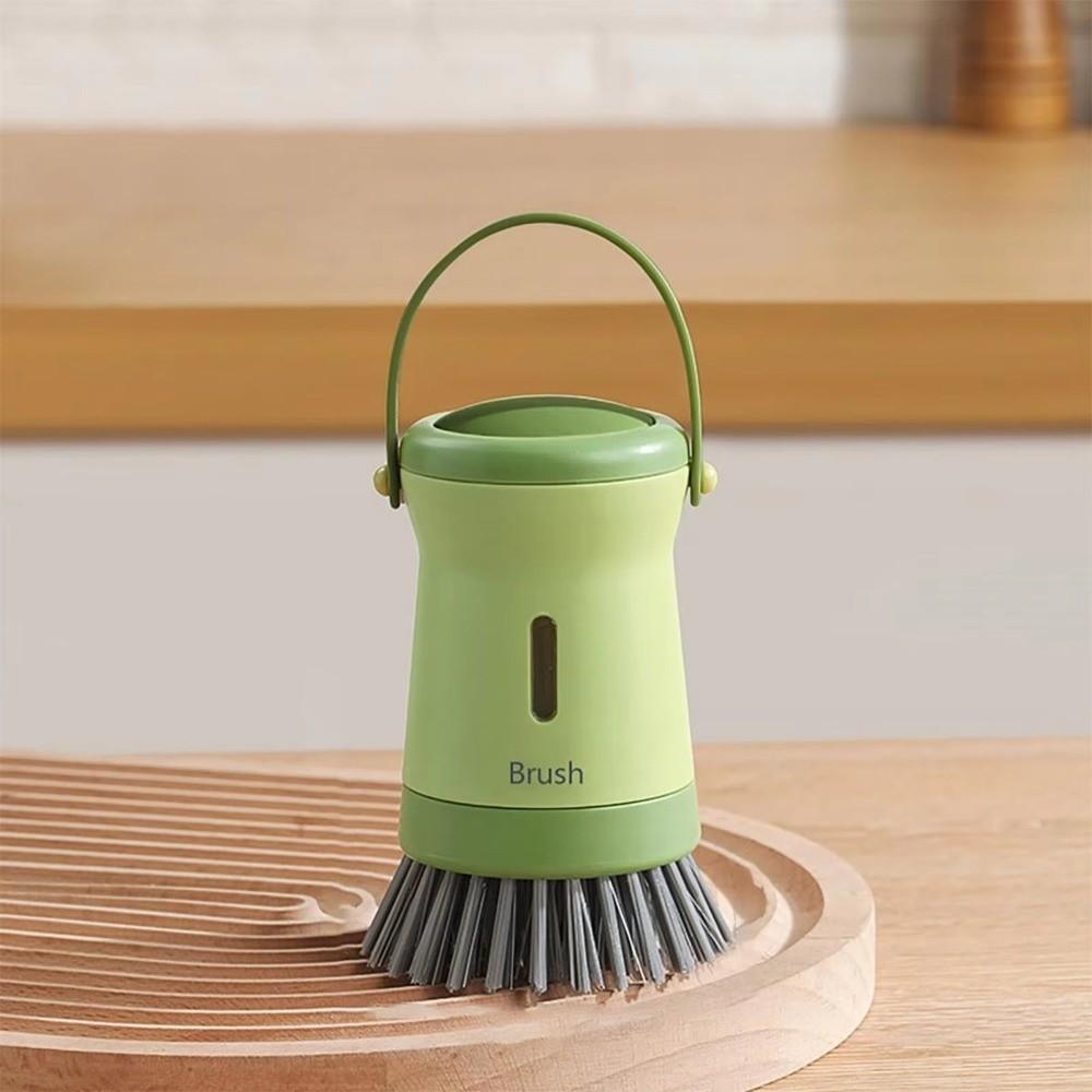 Ergonomic Press Dish Scrubber Non-Scratch Kitchen Scrub Brush Dish Brush  for Pots Cookware