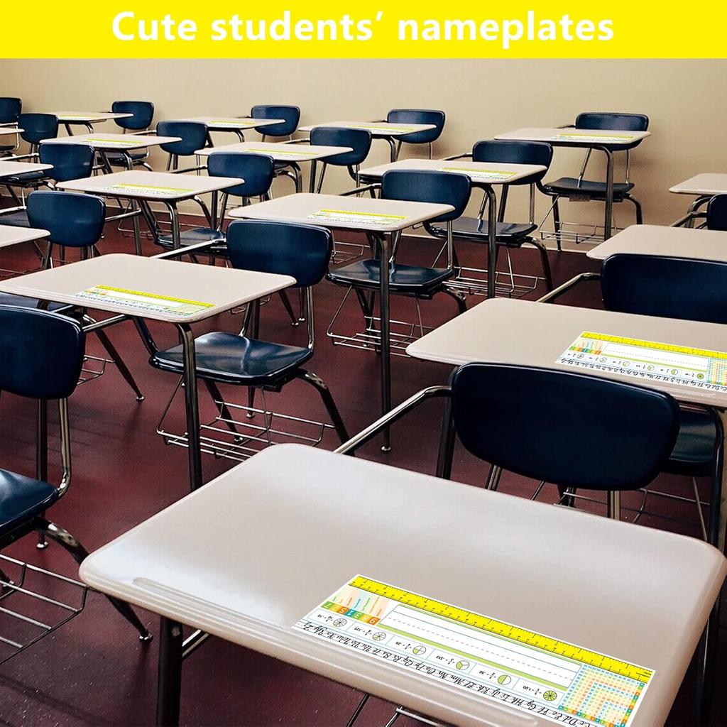 Fancy Land Multiplication Desk Reference Nameplates Math Traditional Manuscript Name Plate Self Adhesive for Students Pack of 36