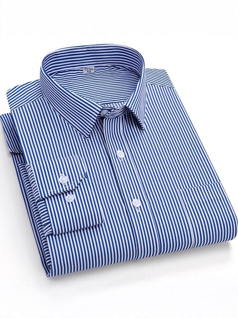 Men's Autumn Striped Business Casual Long-Sleeve Shirt