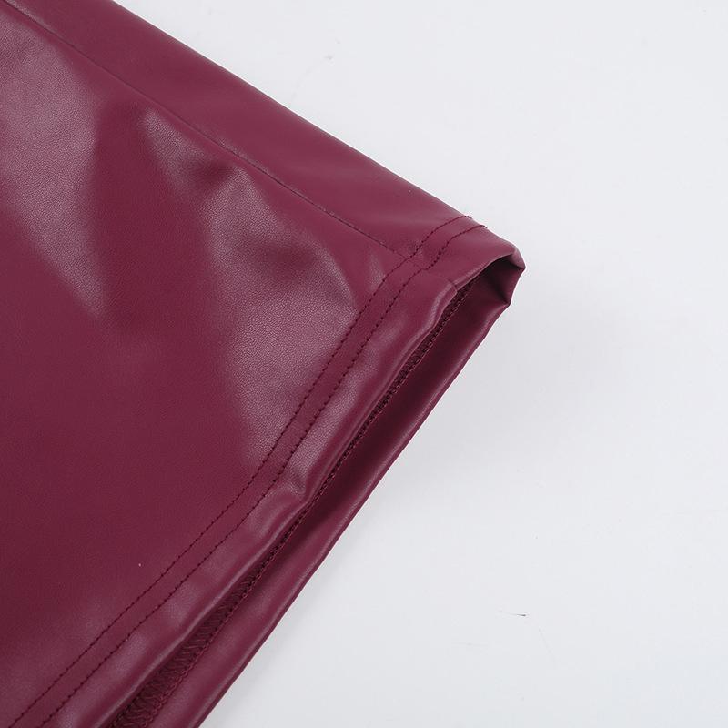 Dámské sexy šaty maxi bez ramínek z PU kůže Módní šaty bez rukávů s odhalenými rameny, plisované, slim, elegantní, společenské, večerní šaty