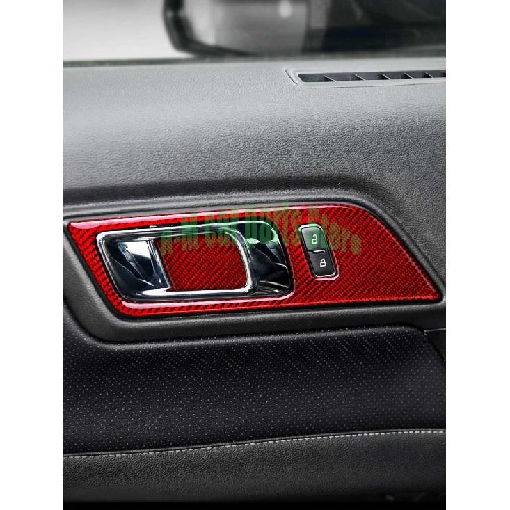 Airspeed fibră de carbon mânere interioare uși bol decorativ pentru Ford Mustang autocolante pentru mașină-styling 2015 2016