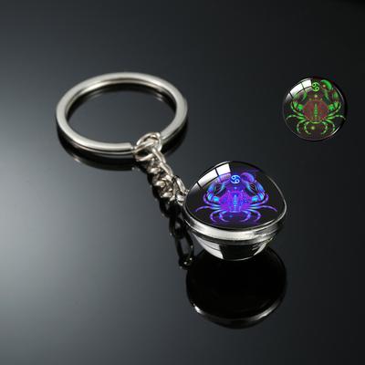 Trendy Luminous Zodiac Keychain - Double-Sided Alloy Sphere Pendant