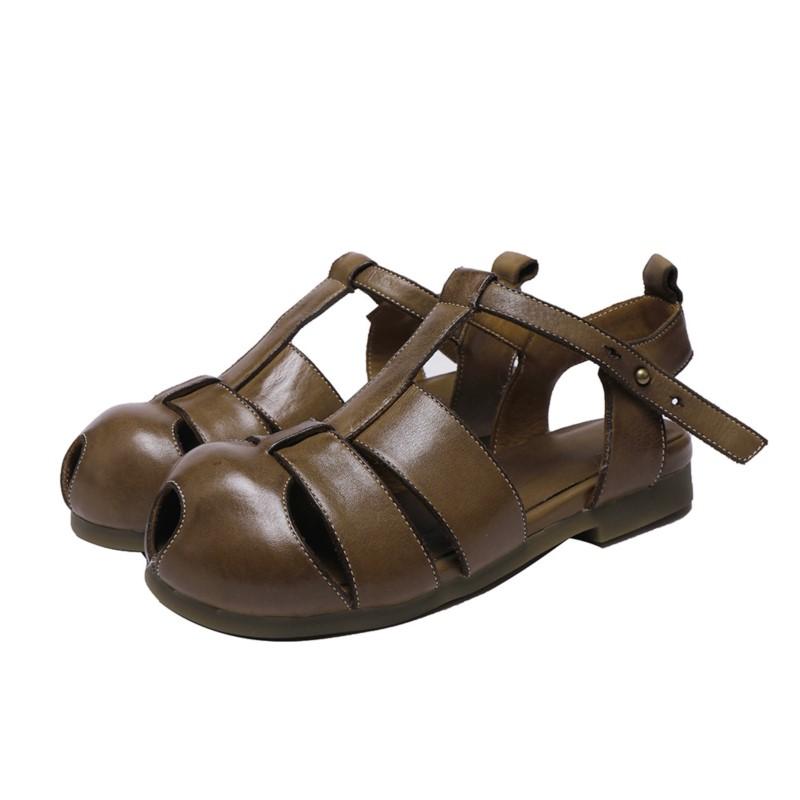 Fashion GKTINOO 2025 Summer New Genuine Leather Women's Shoes High Quality Cowhide Lightweight Hollow-out Peep Toe Sandals