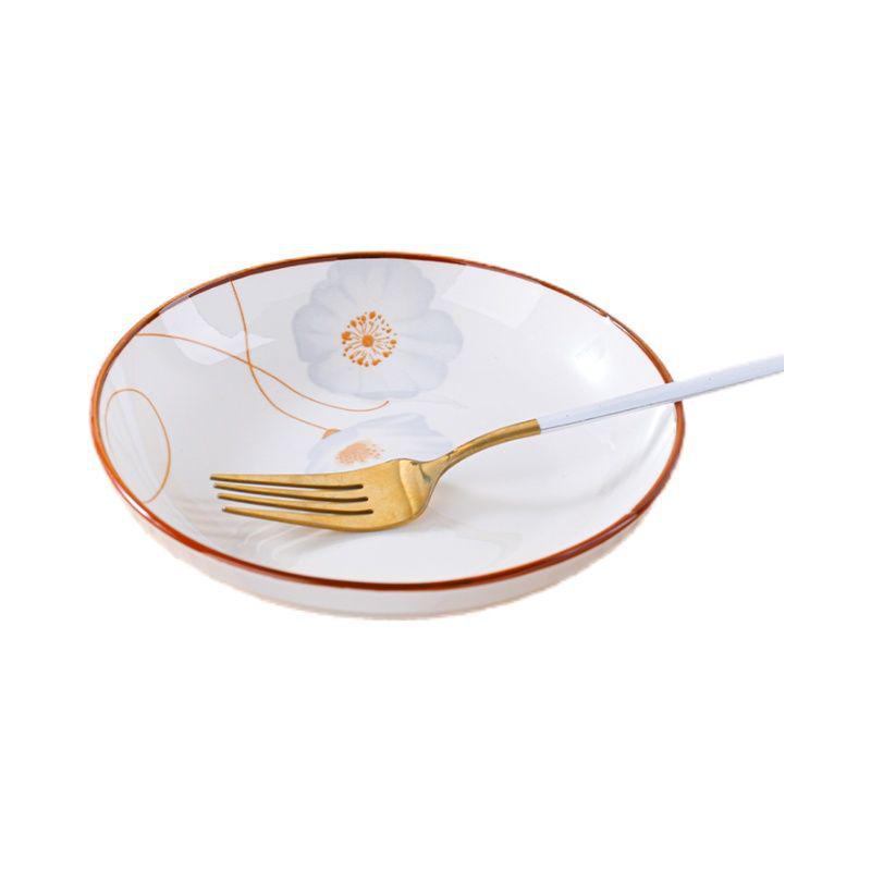 Set of 10 Ceramic Bone Dish Soup Bowls - 6.25-inch 'Time is Good' Theme, Perfect for New Home