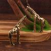 Giraffe Brass Solid Statue Desktop Decoration Vintage Animal Figurines Toys
