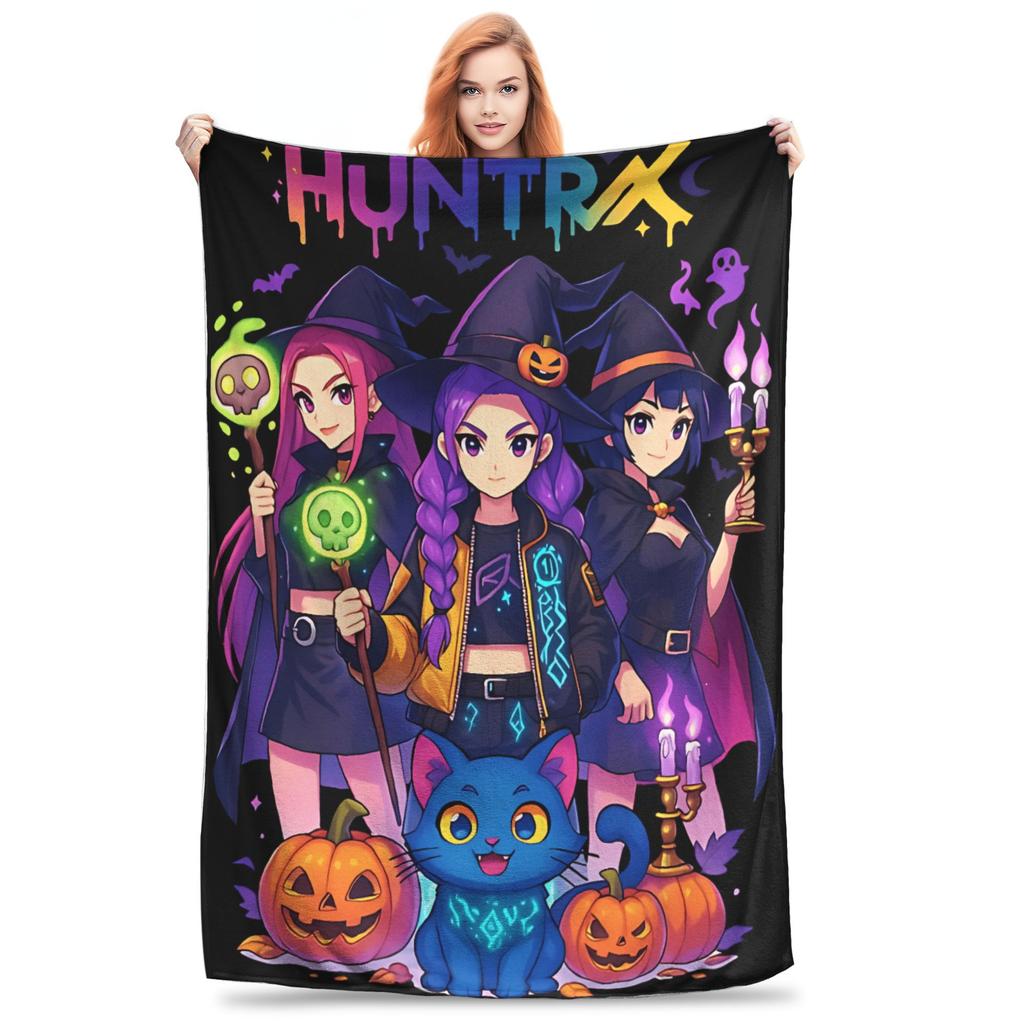 Saja Boys Kpop Hunter Halloween Blankets Quality Soft Warm Bedding Throws Autumn Girls Boys Couch Bed Street Trend Bedspread