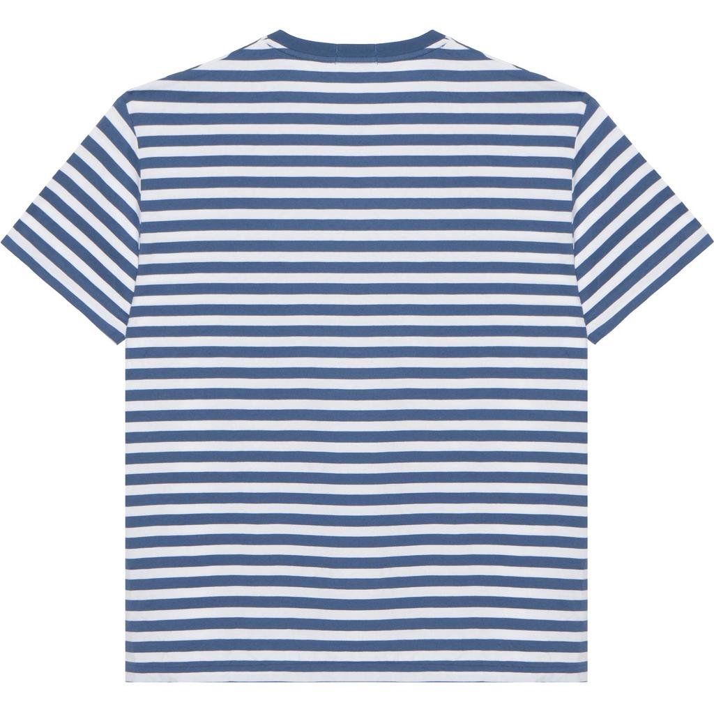 Polo Ralph Lauren SS23 Logo Embroidered Cotton Striped Crew Neck Short Sleeve T-Shirt Men Tops Blue 710906295-001