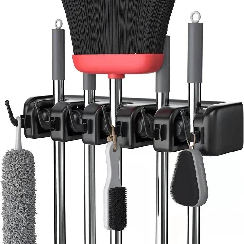 1pc Wall Mount Heavy Duty Mop and Broom Holder - Garage and Laundry Room Storage Rack Bathroom Accessories Kitchen Storage