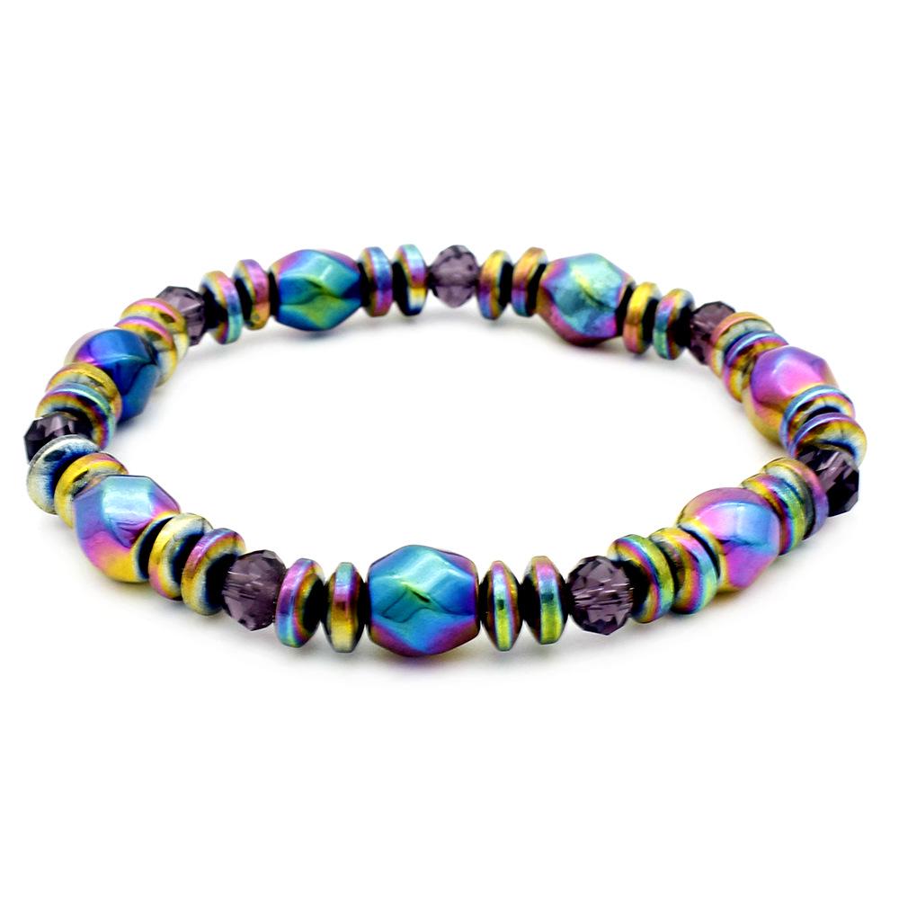 2018 Seven-Color Electroplated Magnetic Hematite Health Bracelet
